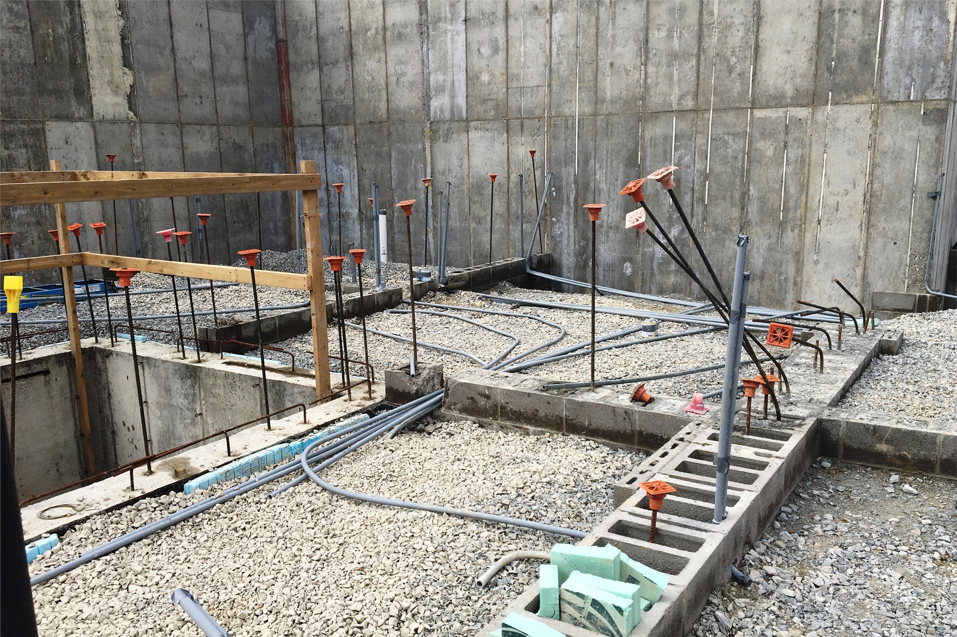 New school construction site: Under-slab utilities