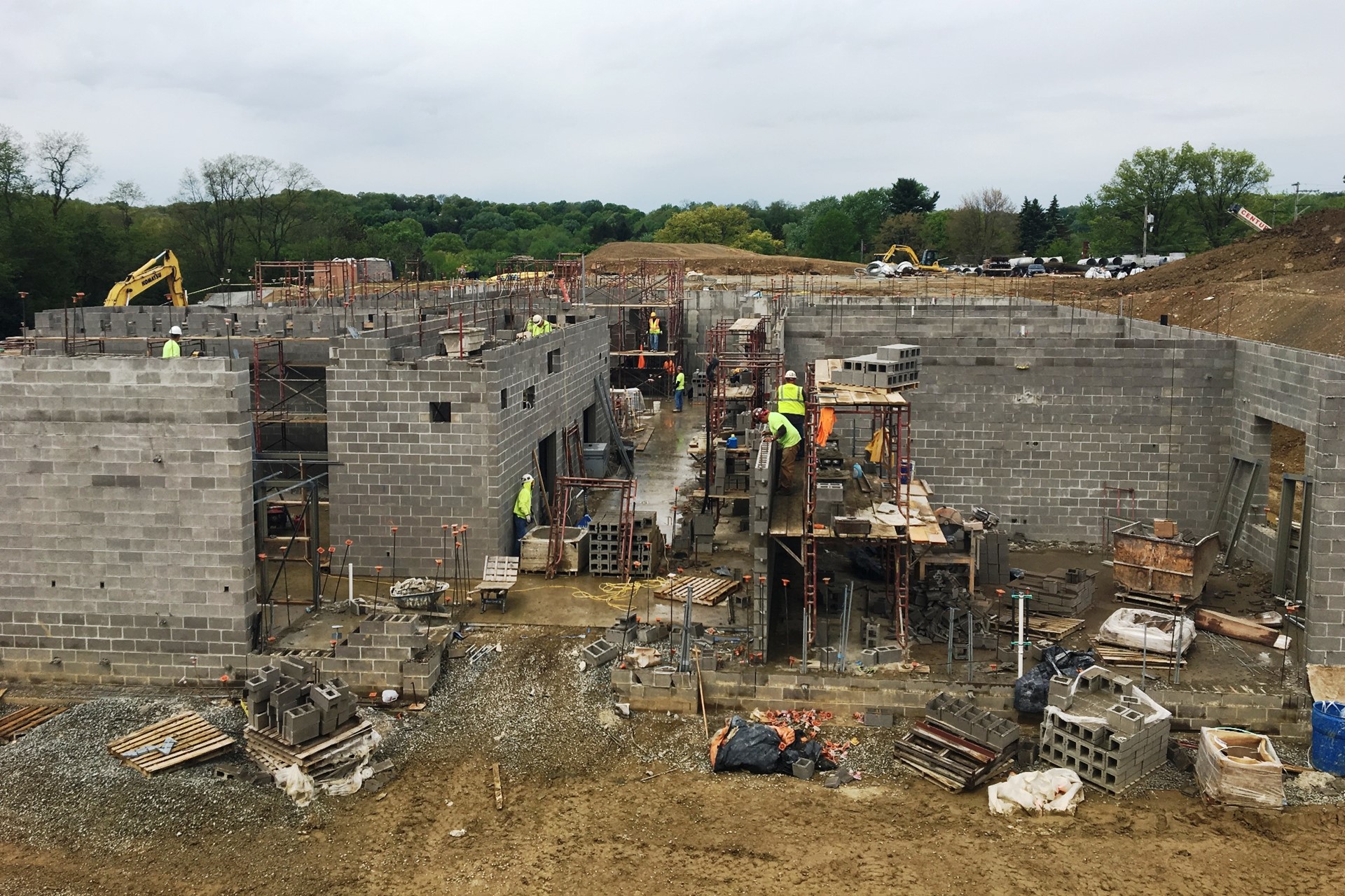 New school construction site: Site overview