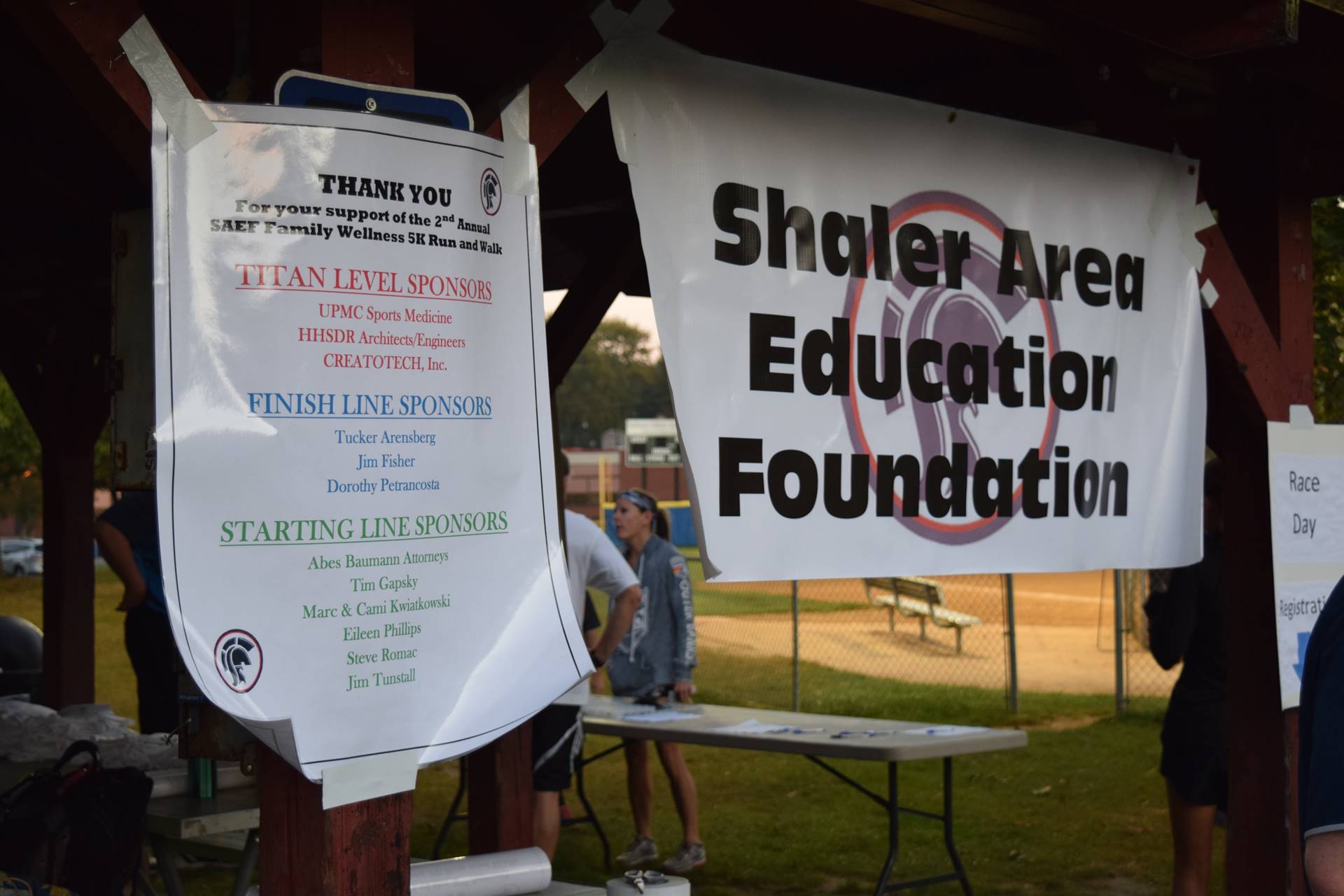Foundation and 5K sponsor banners
