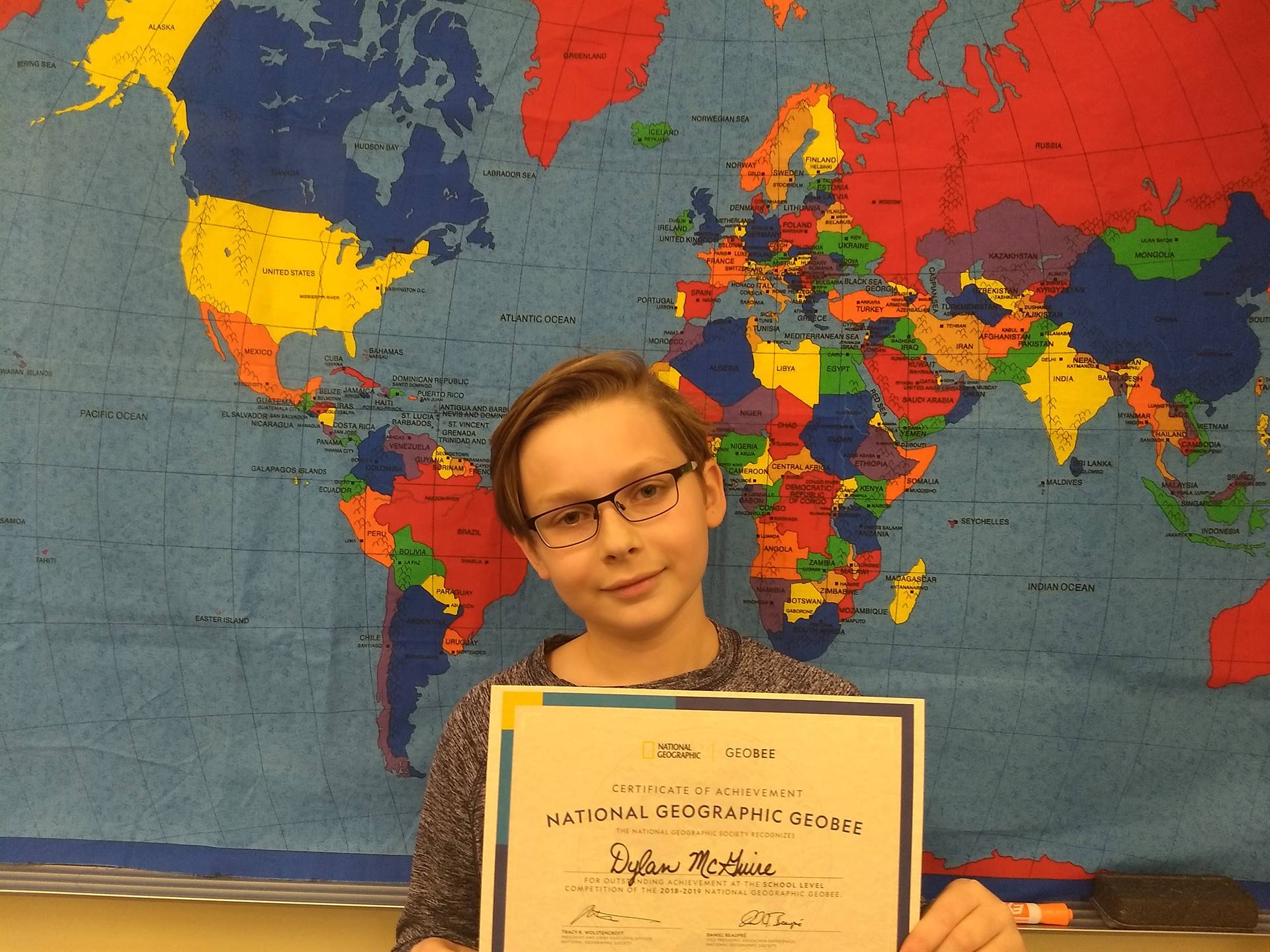 2nd Place in Geography Bee