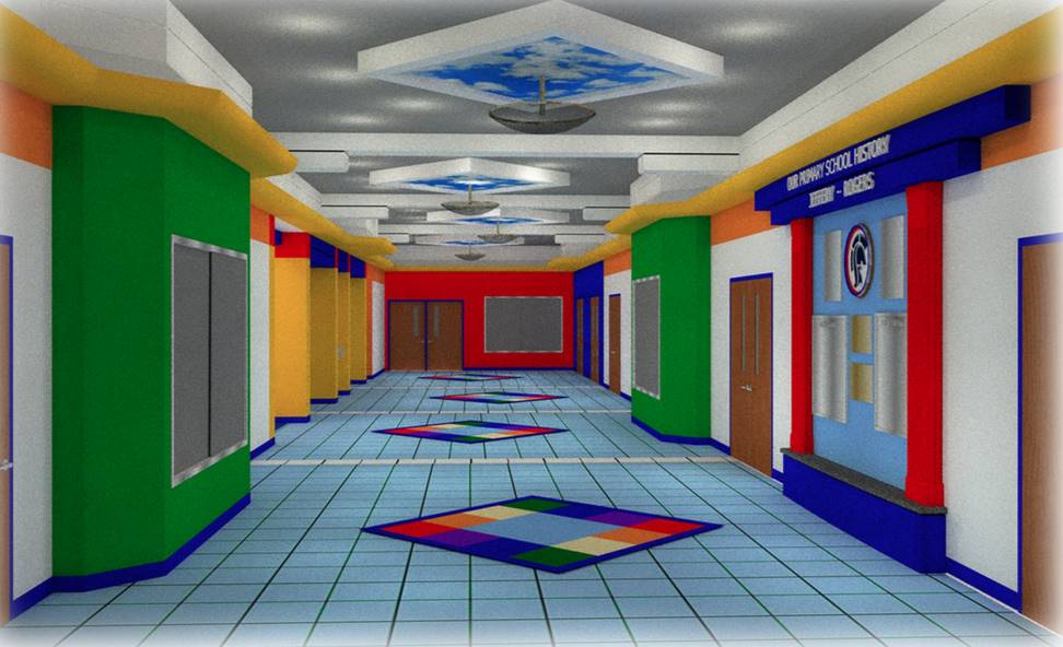 Scott Primary hallway artistic rendering