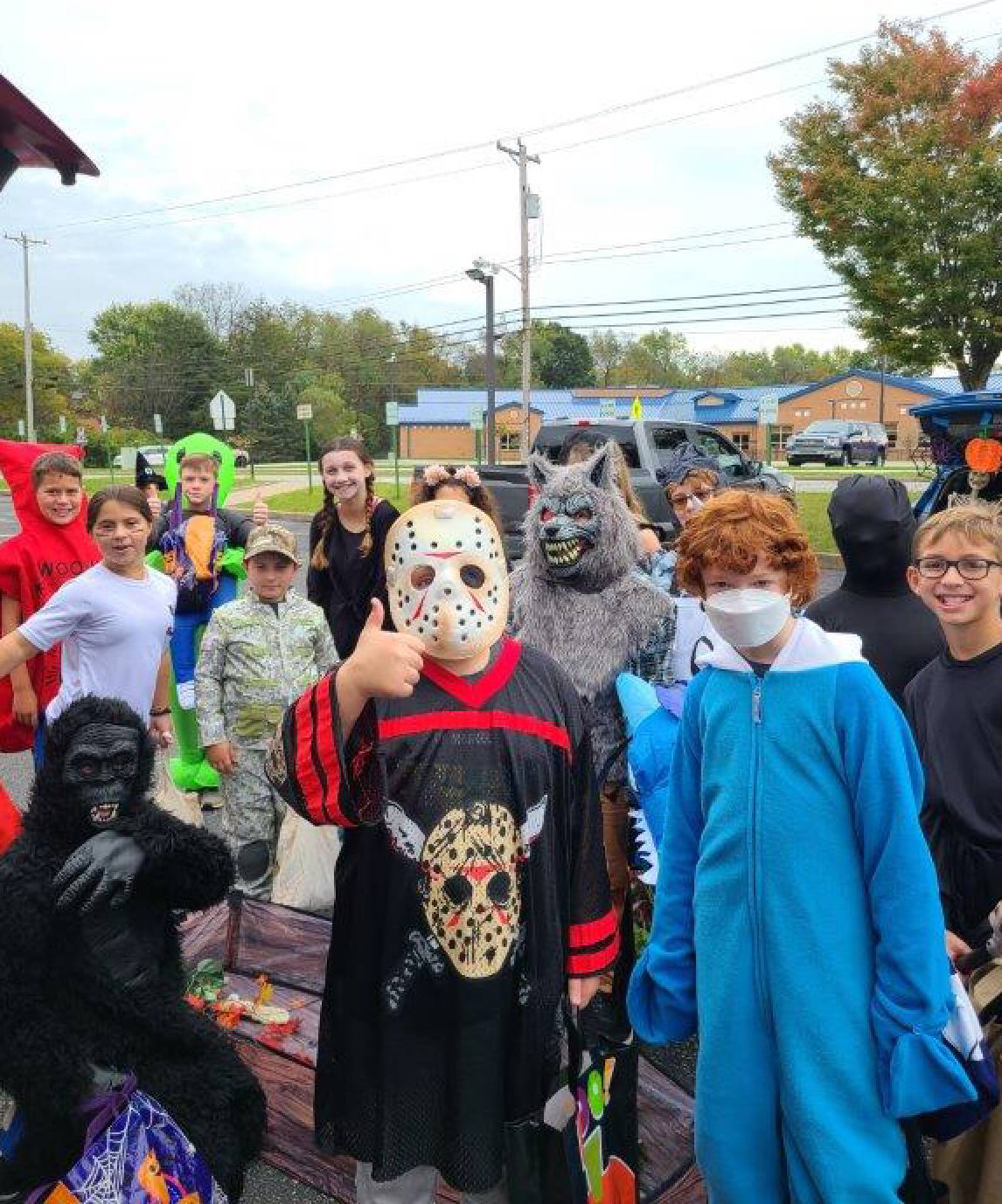 Group of students at Trunk or Treat