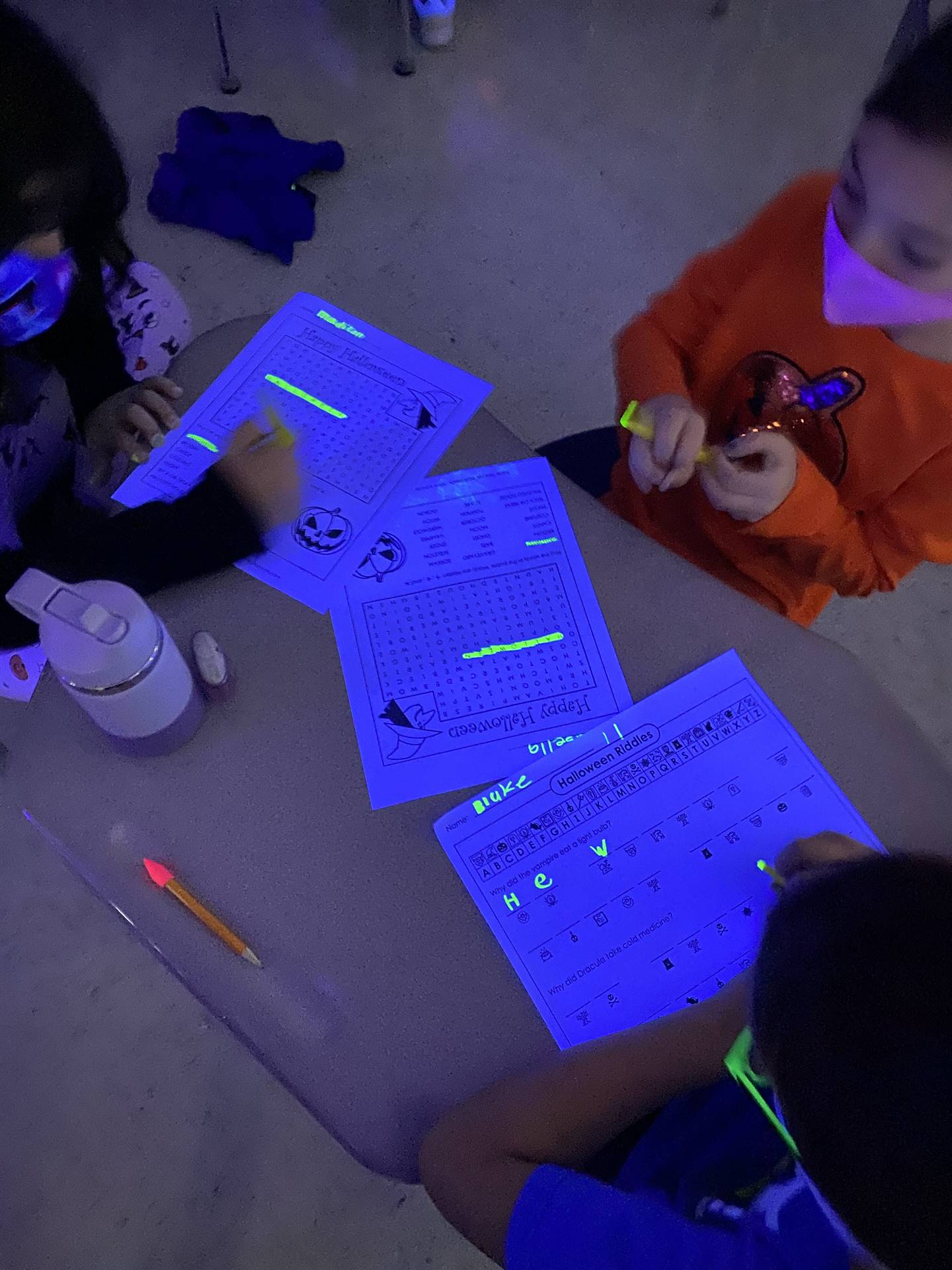 3D knowledge shining bright under the black light to celebrate Halloween.     