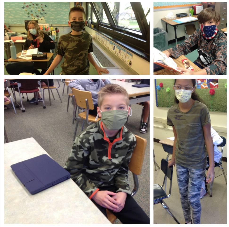 Students dressed for Camo day