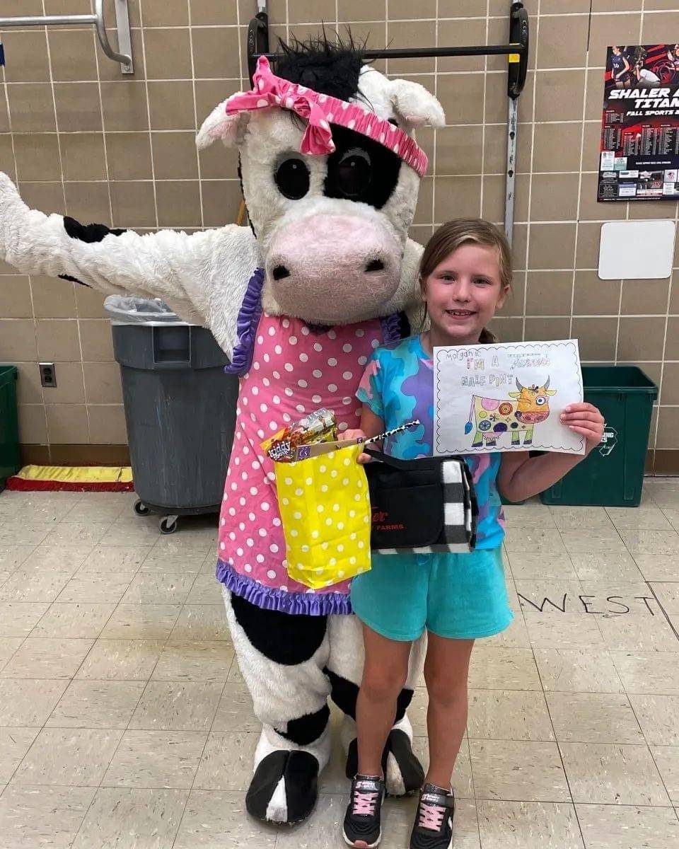 Molly the cow from Turner Dairy visited Burchfield