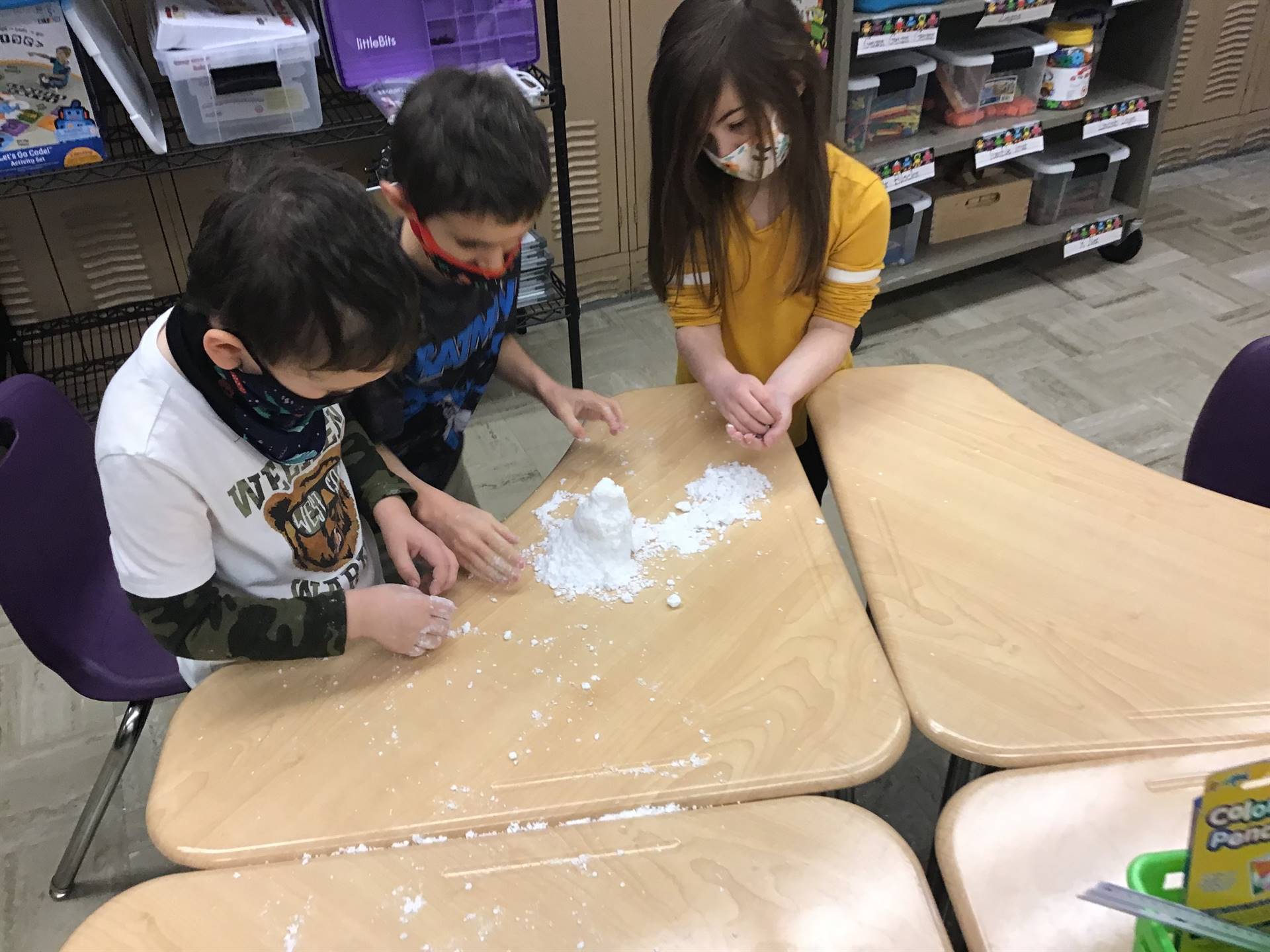 KE Creating the largest snowman in STEM with Ms. Kelm