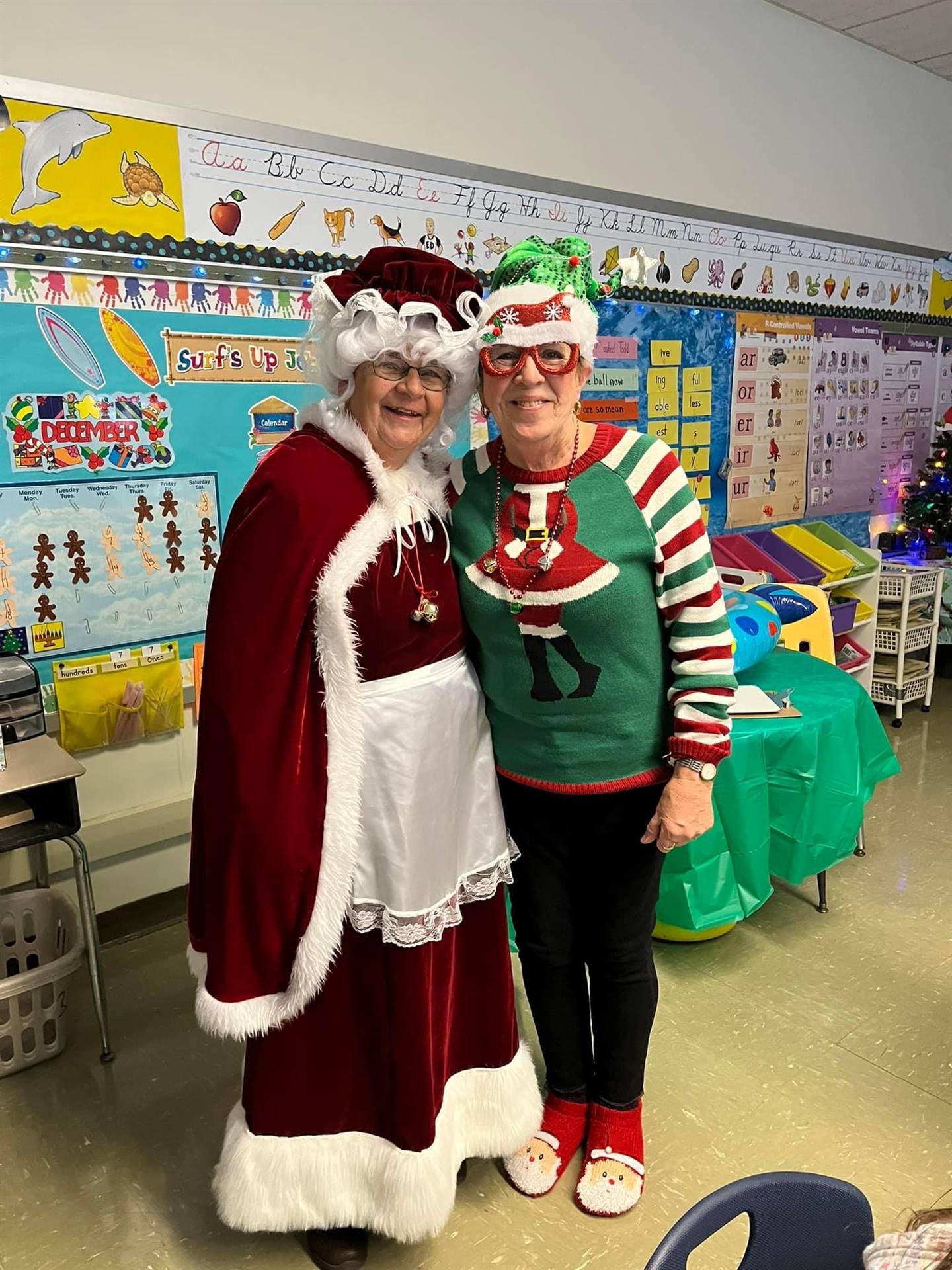 Mrs. Claus and her "Elf" came to visit Kindergarten