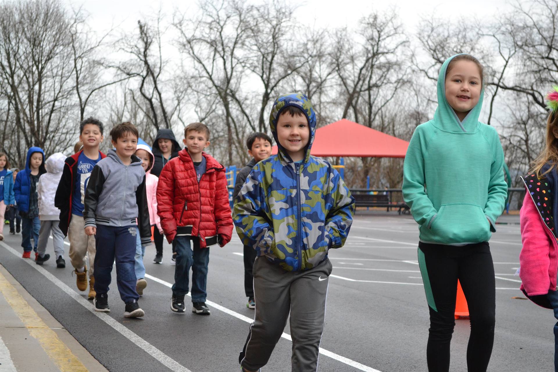 Marzolf students walk laps for the Walk for Kindness