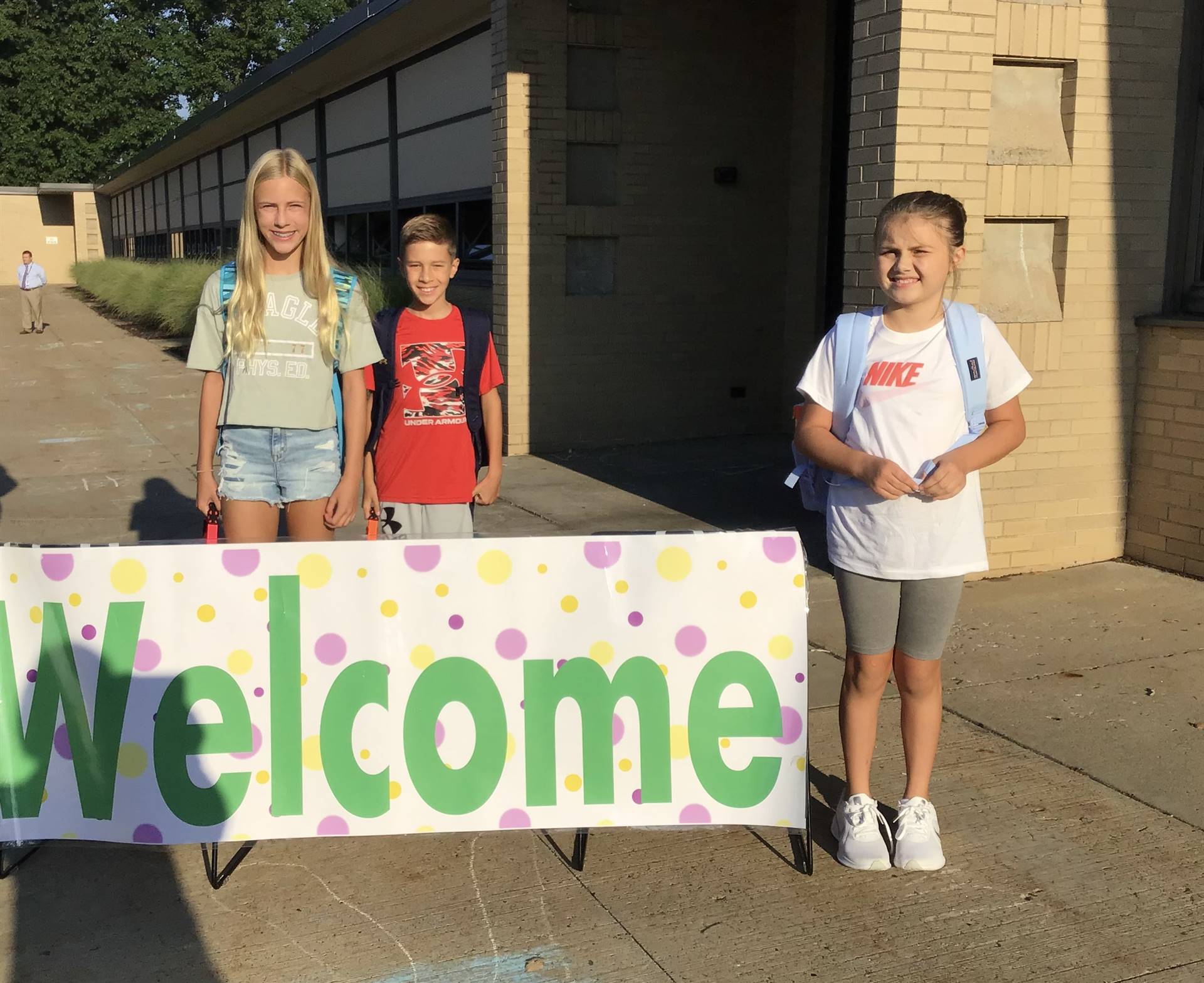 Students and Welcome banner